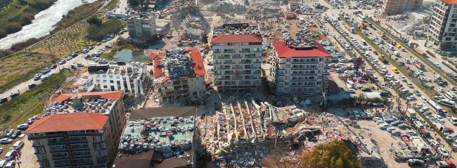 Buildings after seismic event