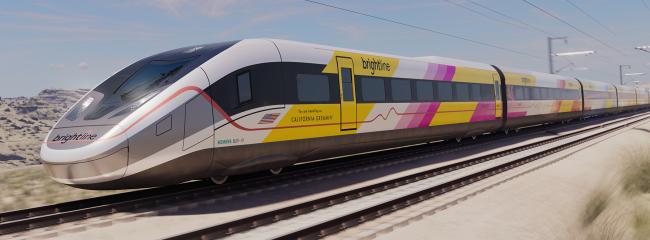 Brightline high-speed rail train between L.A. and Las Vegas