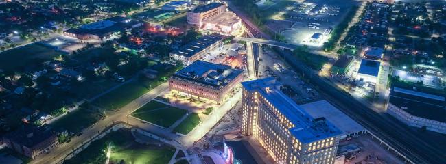 Michigan Central Station, a renovated, historic train station that reopened in June 2024, serves as the centerpiece of a 30-acre mobility innovation district. (Photograph by Stephen McGee, courtesy of Michigan Central)
