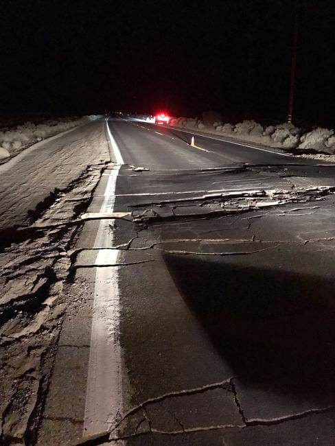 photo of road damage caused by an earthquake