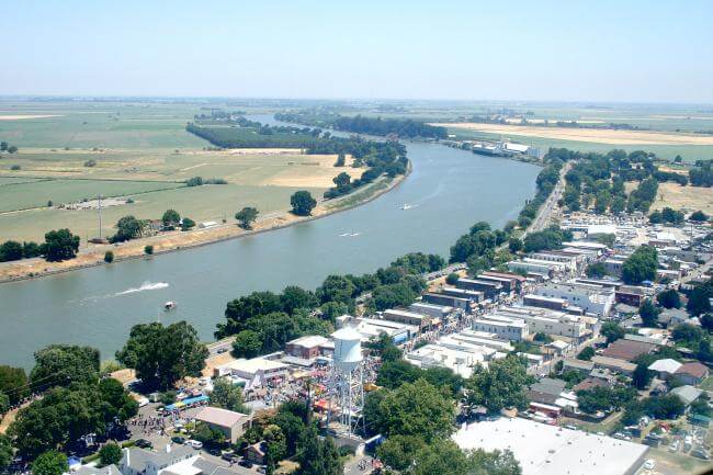 Isleton, California, is situated beside the Sacramento River, one of the main waterways in California’s Delta Region.