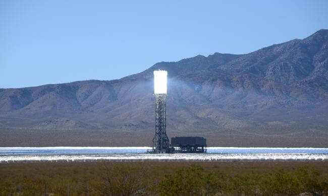 Ivanpah Solar Power Facility, a concentrated solar-thermal plant in the Mojave Desert